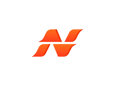 N Flame Logo fire flame heat hot logo n orange red