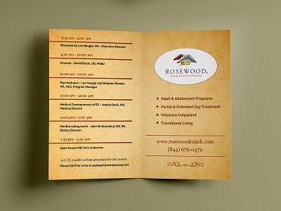 Rosewood Invitation Inside brochure creative design graphic design logo print program