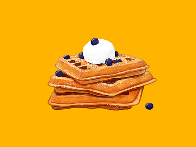 Waffles dessert food illustration waffle waffles