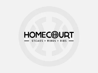 Homecourt basketball court grill home identity line linear logo mark monogram steak