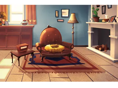 Room background chair color environment illustration light room window