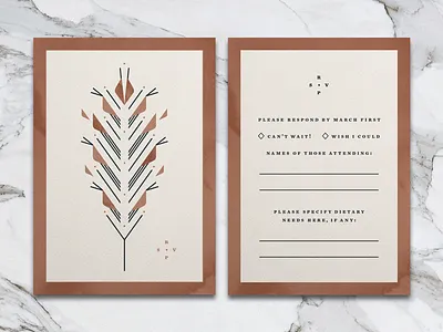 Clay + Jessa RSVP abstract design flower gouache illustration invitation layout print watercolor wedding yosemite