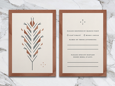 Clay + Jessa RSVP abstract design flower gouache illustration invitation layout print watercolor wedding yosemite