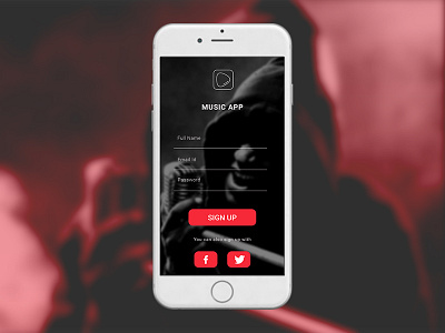 #Dailyui #001 : Signup 001 black dailyui music signup