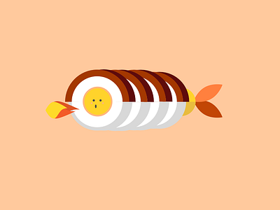 Sushi Box - Dragon Roll cute dragon dragon roll flat food isometric minimal roll sashimi sushi yum