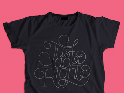 Just do Right illustration line drawings print simple
