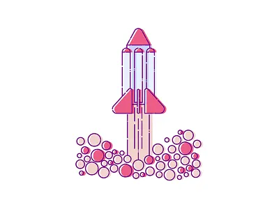 Rocket Launch illustration lineart lineicon rocket rocket launch vector