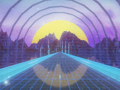 Path to the Past 3d blue c4d cinema4d eyedesyn purple retro retro futurism signalnoise vhs vintage