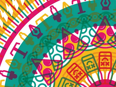 Trippin' (for Adobe) adobe beer creative jam lightning mandala pizza vectors