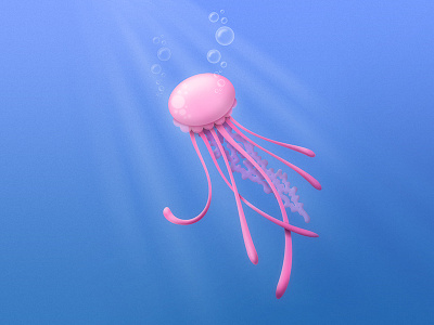 Jellyfish animal character design gradient illustration jellyfish light ocean pink sea vector water