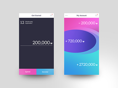 Day01 My account account book finance gui income money save spend ui ux