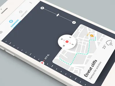 Single-screen Mobile UI Kit app compass mobile mobile app mockup phone sketch travel ui ui kit ux