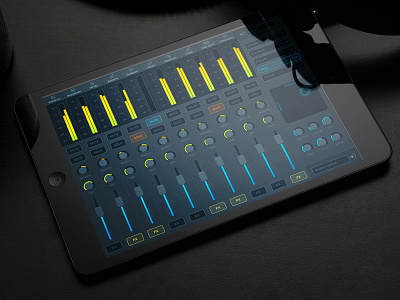 Music mixer console app flstudio interface ios mixer mobile app music music producer photoshop ui user interface ux