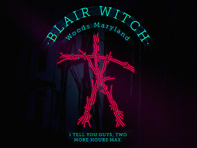 Blair Witch 80s blair witch lineart movie neon poster vector