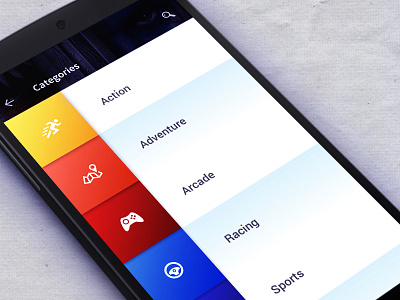 Game Categories Screen app design concept game illustration sketch