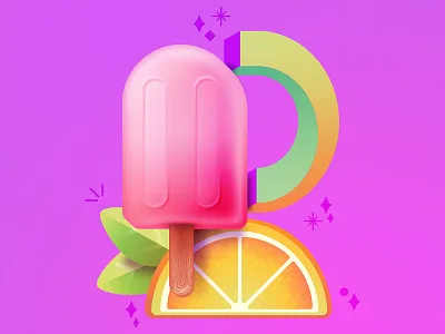 Illustrated Alphabet | H abstract alphabet citric fruit h ice cream illustration letter lettering orange sweet