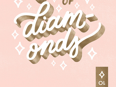 10 of Diamonds card card design diamonds drop shadow hand lettering lettering pink playing cards scripts texture