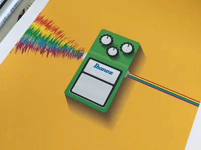 tube screamer print guitar illustration pedal poster vector