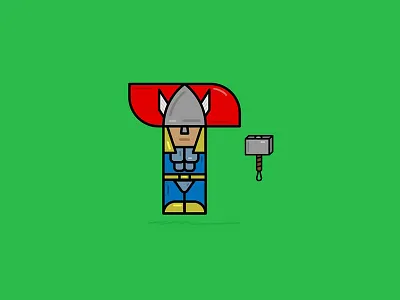 T is for Thor comics marvel super heroes the super letters thor vector