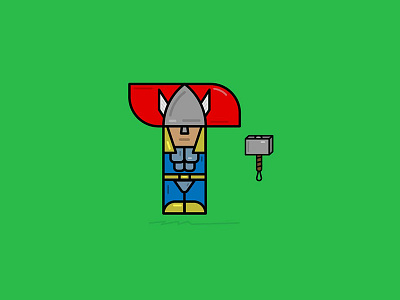 T is for Thor comics marvel super heroes the super letters thor vector