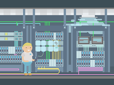 Datacenter data flat illustration labs server vector