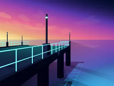 Daily #84/ sunsets & stars colour cool shit daily gradient illustration jack harvatt magic new space vector wavey