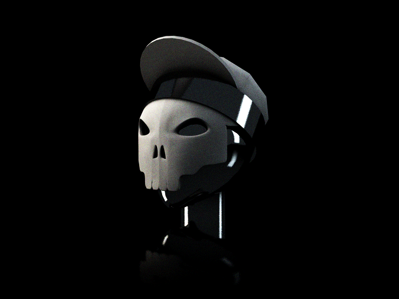 Luvs2laff 3d animation c4d gif glitch gloss skull