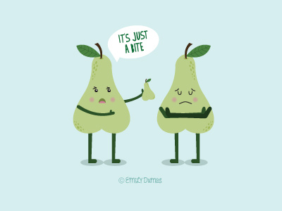 Pear Pressure food fruit funny humor illustration pear pun vector