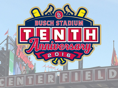 Busch Stadium Tenth Anniversary Mock-Up baseball commemorative design sports typography