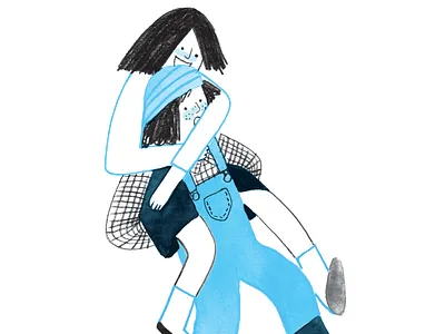 best friends blue children cyan friends friendship girls illustration kidlitart kids photoshop play