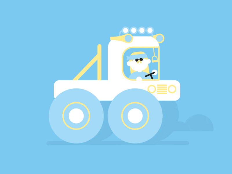 MONSTER TRUCKIN' after effects car cute drivin monster truck moon motion