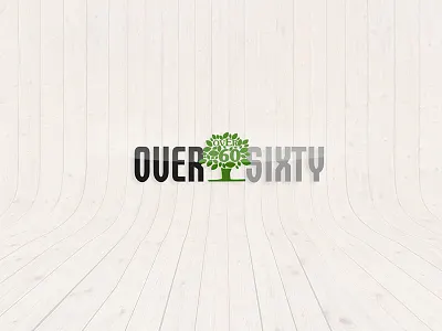 Over Sixty - Logo Design creative digital green lemun logo design old over people sixty tree