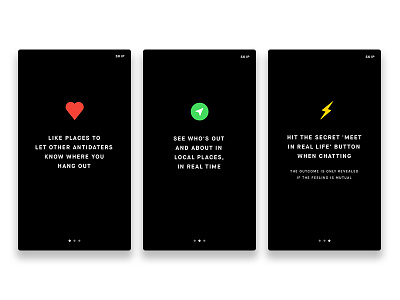 Onboarding Screens antidate app intro ios mobile onboarding register signin signup ui user experience ux