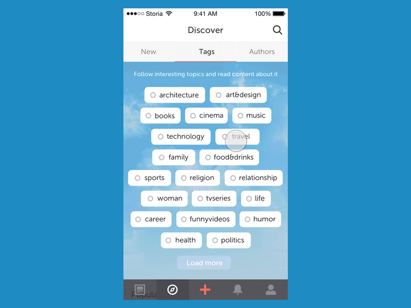 Project 'Tag' animation design flinto ios project specification ui ux