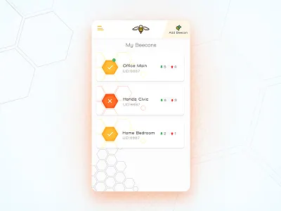 Ui Beecon app beacon bee hexagon honey ios ui ux