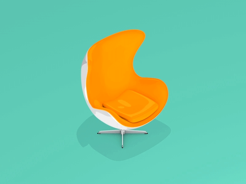 Sixties Villain's chair 3d 60s chair design iso isometry jacobsen james bond sixties streamline villain