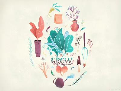 Grow concept gardening illustration plants visual development