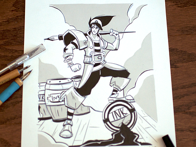 Inktober 02 art drawing inking inktober pirates sketches traditional