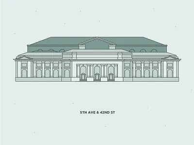 New York Public Library building illustration inktober line manhattan new project series skyscraper york