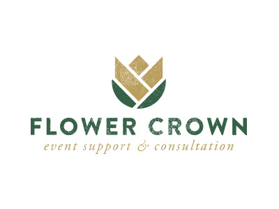 Flower Crown brand crown events flower identity logo marketing