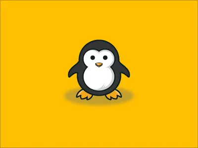 Creative and Cute Penguin Logo creative cute freeze fun ice linux logo penguin sale snow