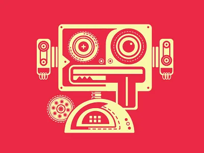 Robot, monster whatever... icons illustration red robot