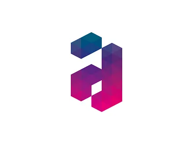 A type a cube isometric triangular type typography