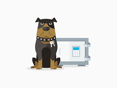 The Vault dog guard illustration keys secure trust vault