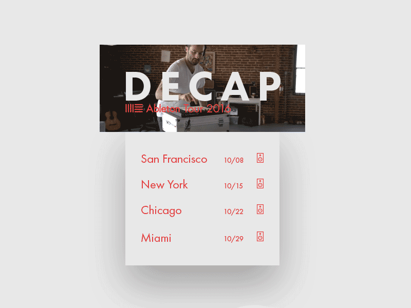 Daily UI No. 70 | Event Listing #DailyUI #070 070 daily ui dailyui event listing