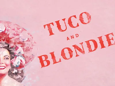Tuco and Blondie branding distressed lady logo mexican pin up pink red restaurant serif spurs