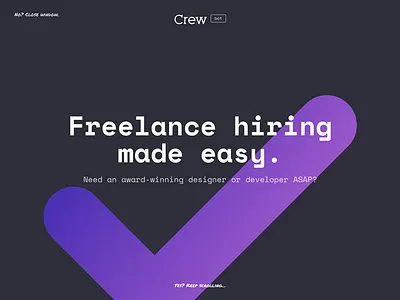 Crewbot bot checkmark crew freelance gradient monospace space mono