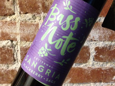 Bass Note Sangria design bass note branding brush california hand lettering lettering logo san francisco sangria typography