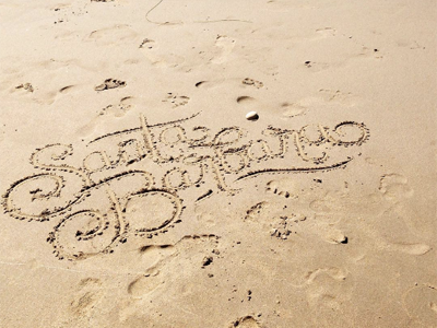 Beach Lettering: Santa Barbara beach cali california hand lettering lettering roadtrip sand santa barbara typography