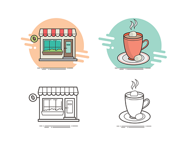 We are working on something big! big cocoa coffee coffee shop color drink icons marshmallow set shop